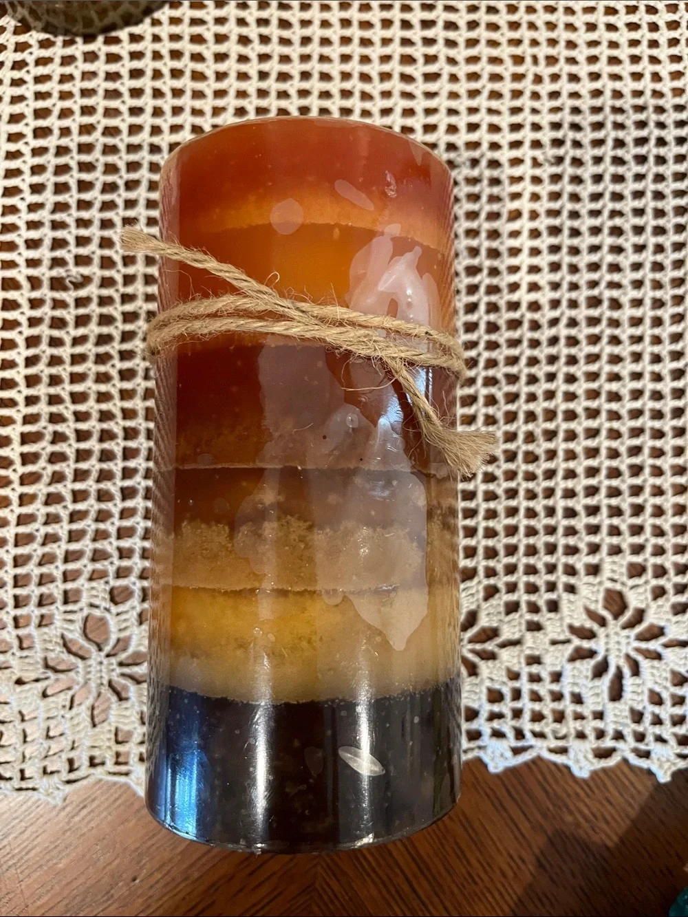 🆕 Set of 3 Decorative Scented Rustic Pillar Candles “Harmony” Multi Color Wax